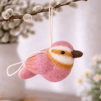 Velikonoční dekorace Gry & Sif Plstěný závěsný ptáček růžový