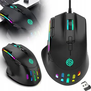 Myš BEZDRÁTOVÁ MYŠ OPTICKÁ HERNÍ MYŠ USB NOTEBOOK PC ČERNÁ