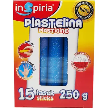 Modelovací hmota BROKÁTOVÁ PLASTELÍNA MODRÁ SADA 15 KS MĚKKÁ ŠKOLNÍ PRO DĚTI