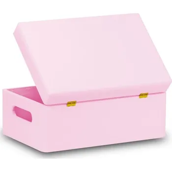 Úložný box Dřevěná bedýnka s víkem 30x20x13,5 cm /315005 Světle pink, víko z překližky