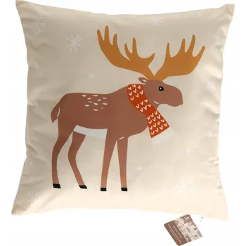Povlak na polštářek Dekorační povlak na polštář s motivem soba, vánoční povlak BOŽÍ HOD VÁNOČNÍ, VÁNOCE