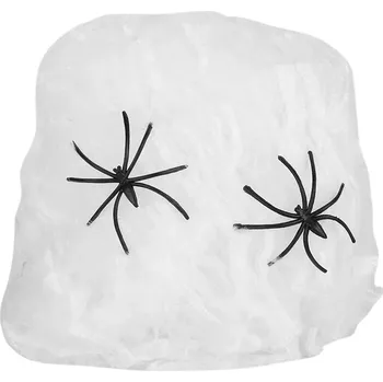 umělá květina Verk Group Umělá bílá pavučina s pavouky halloweenská roztahovací dekorace
