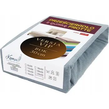 Prostěradlo FROTÉ PROSTĚRADLO S GUMOU VIP 90X210 BOK 30CM POLSKÉ SVĚTLE ŠEDÉ BAVLNĚNÉ