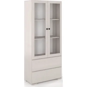 Komoda Vitrína z masivu borovice Sandemo 2S80 Odstín moření: Bílá