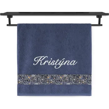 Ručník Ručník se jménem NA PŘÁNÍ 50x100 Domečky noc hvězdná obloha