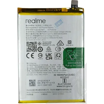 Baterie pro mobilní telefon Realme BLP877 originální baterie pro Realme 8i, 12x, C31, C33, C35, Note 50