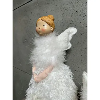 Obraz Stojící anděl zlatý LED 60 cm - vánoční dekorace do interiéru