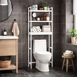 Koupelnová police nad WC 63x26x170 cm, 3 patra, bílá