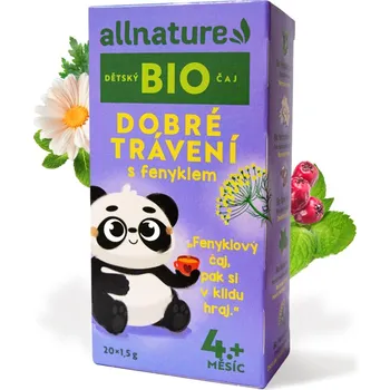 ALLNATURE BIO Dětský čaj Dobré trávení s fenyklem 20x1,5 g Expirace
