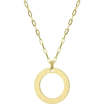 Náhrdelník Manoki Ocelový náhrdelník Jennifer Gold, chirurgická ocel, kruh s texturou WA619G Zlatá 55 cm + 5 cm (prodloužení)