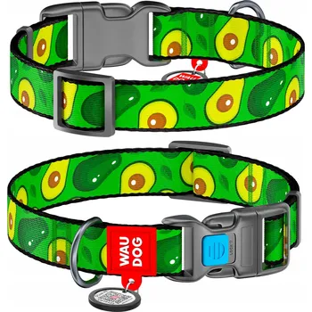 Obojek pro psa Nylonový obojek pro psa, vzor Avokádo, velikost XL, 37-58 cm, 25 mm