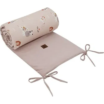 Dětsný nábytek EKO Chránič do postýlky Velvet My farm Powder pink 360 x35 cm