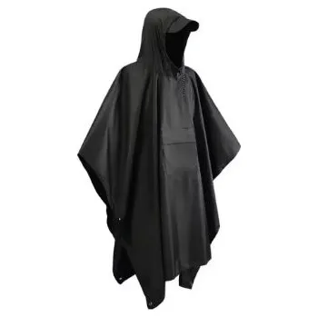 Jízdní kolo Cyklistická pláštěnka pončo - černá