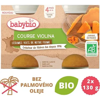 BABYBIO Dýně Violina z naší vlastní ekofarmy 2× 130 g