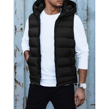 Pánská vesta Pánská prošívaná vesta s kapucí černá TX4750