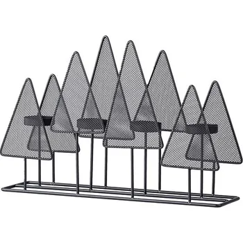 Svícen Koopmann International Adventní svícen kovový stromek na 4 čajové svíčky 380 × 90 × 250 mm, černý