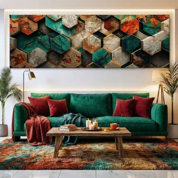 Obraz Obraz na plátně - Smaragdové úly FeelHappy.cz Velikost obrazu (šířka x výška): 60 x 20 cm