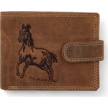 Peněženka Trendy pánská kožená peněženka Diviley Kůň Tewry, hnědá