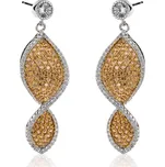 Náušnice ze stříbra se zlacením a zirkony - Meucci SE136/09