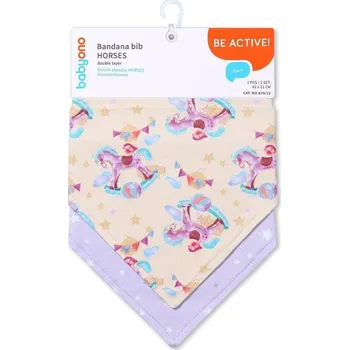 Bryndák BabyOno Bavlněné slintáčky 2 ks Koníci