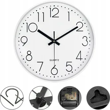 Hodiny Nástěnné Quartzové Hodiny 30cm Tiché s Podsvícením do Obývacího Pokoje i Ložnice