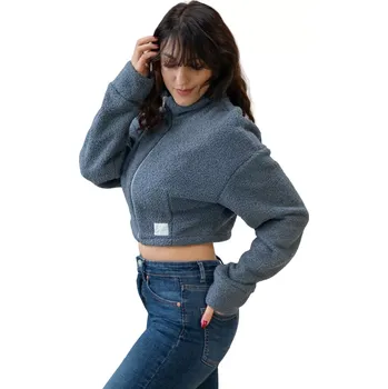 Dámská mikina ESITO | Dámská mikina Cropped Ema Denim blue - modrá / XS