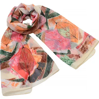 Šála Šála vzdušná - béžová s abstraktním vzorem