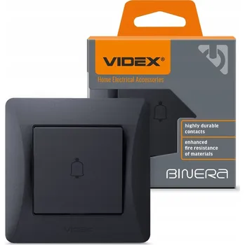 Domovní zvonek Tlačítko zvonku Černé grafit Videx