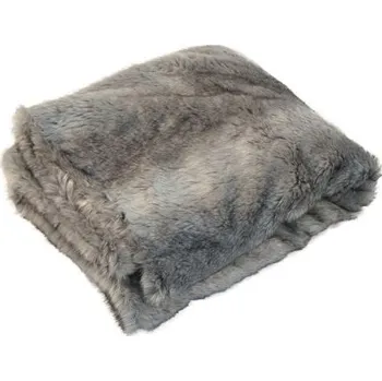 Přehoz na lůžko Přehoz z umělé kožešiny KINZLER, vzor vlka, 150 x 200 cm, šedá - N KINZLER