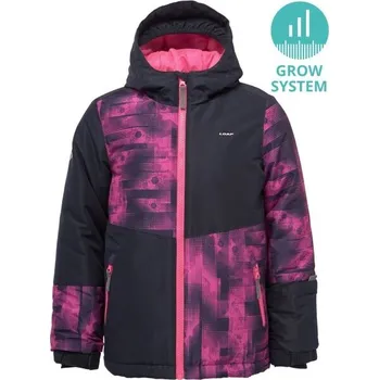 Sportovní oblečení Rostoucí dětská lyžařská bunda LOAP CUPRA GROW SYSTEM 134/140 Černá, Růžová