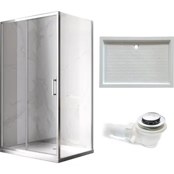 BPS-koupelny Obdélníkový sprchový kout HYD-OK103B 110x80 chrom/transparent + vanička HYD-OSV-SXL03D bílá