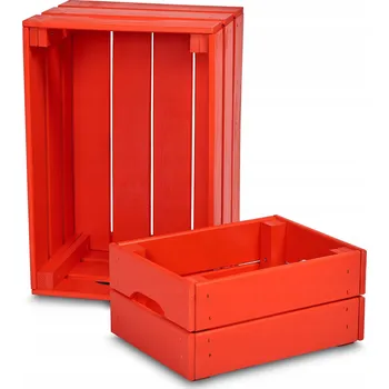 Obraz Malá dřevěná bedýnka 31x23x15 cm Červená