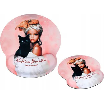 Podložka pod myš PODLOŽKA POD MYŠ S PODUŠKOU PRO ZÁPĚSTÍ ERGONOMICKÁ KOČKY DO KANCELÁŘE