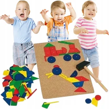 Dřevěná hračka DŘEVĚNÉ Hračky Zatloukačka s Kladívkem - ZÁBAVNÁ