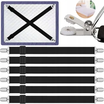 Prostěradlo 6X NAPÍNAČE PROSTĚRADLA KLIPSY UPEVŇOVACÍ REGULOVATELNÉ 65 - 240 CM STABILNÍ
