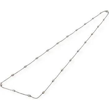 Náhrdelník Akvamarin-klenoty Stříbrný náhrdelník – řetízek s kuličkami 3 mm, rhodiovaný, 55 cm (Ag 925/1000) Prodloužená délka pro elegantní vrstvení