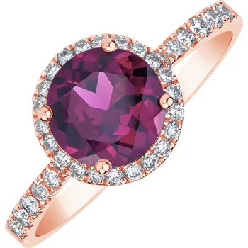 Prsten Prsten s diamanty a rhodolitem Princess Sky