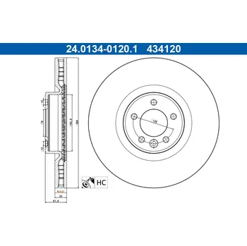 Brzdový kotouč Brzdový kotouč ATE 24.0134-0120.1