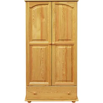 Šatní skříň Šatní skříň 21- masiv borovice Odstín: Ořech