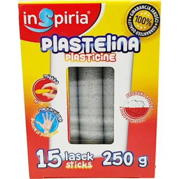 Modelovací hmota BROKÁTOVÁ MODELÍNA STŘÍBRNÁ SADA 15 TYČINEK MĚKKÁ ŠKOLNÍ HMOTA PRO DĚTI