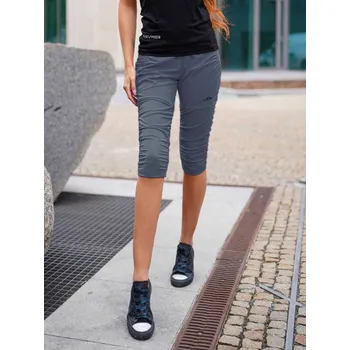 Dámské kalhoty NEYWER Dámské sportovní 3/4 řasené kalhoty šedé EG723 Velikost: XXS