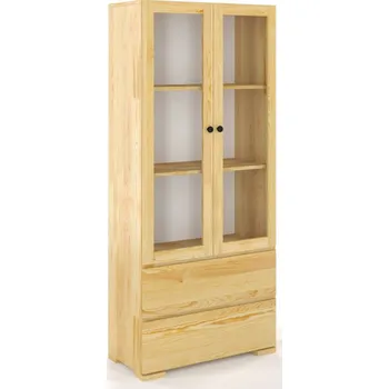 Komoda Vitrína z masivu borovice Sandemo 2S80 Odstín moření: Borovice přírodní