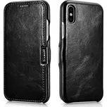 Knížkové pouzdro pro iPhone XS / X - iCarer, Vintage Black