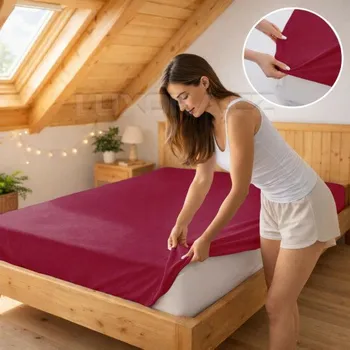 Prostěradlo Prostěradlo jersey vínová 28 - 180 x 200 cm dvoulůžko