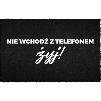Rohožka KOKOSOVÁ VSTUPNÍ ROHOŽKA 40X60 S HUMOREM NÁPIS NECHTE TELEFON NAŽIVU