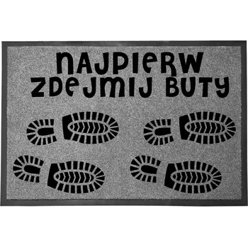 Rohožka Vstupní rohožka šedá 40x60 cm - Sundej si boty, prosím!