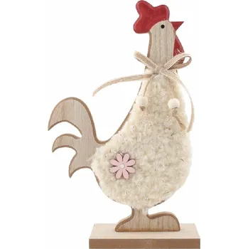 Dekorace Kohout dřevěný 13 x 22 x 5 cm na postavení