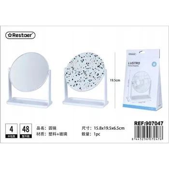 Zrcadlo Stylové kulaté zrcadlo v černé barvě s efektem mramoru