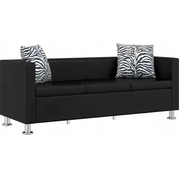 Pohovka Třímístná pohovka z umělé kůže černá 170x62,5x63 cm
