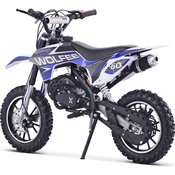 malá motorka Minicross Gazelle 49ccm E-start modrá sedlo 61cm